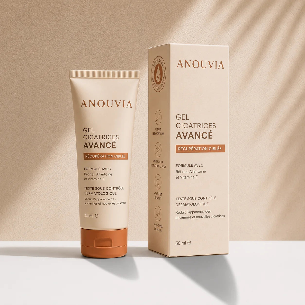Gel Cicatrices Anouvia — gel de silicone transparent pour le visage